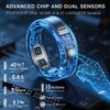 AMOVAN Smart Ring with Display Screen Health Tracker and Touch