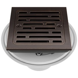 Delta Faucet 4 Inch Tile-In Square Shower Floor Drain Oil Rubbed Bronze, Shower Drain Kit, Square Shower Drain, Chrome Shower Drain, Shower Floor Drain, Venetian Bronze DT062412-RB