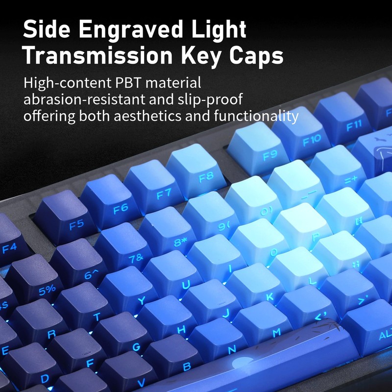 ZORNHER ZH980 Wireless Mechanical Gaming Keyboard,95% Blue Hot-Swappable Custom Creamy