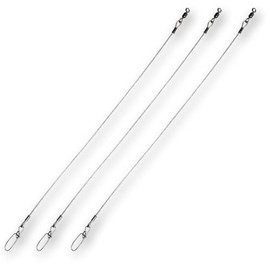 Tooth Shield Tackle Wahoo Cable Rig 3 Pack 280 lb Premium 7x7 49 Strand Stainless Steel Cable Wire Big Game Offshore Saltwater Fishing Leader Wahoo Trolling Rigs Lures Made in The USA (12")