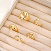 Chunky Gold Rings Set - Stackable, Adjustable, 14K Gold Plated,