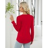 Rapbin Long Sleeve Shirts for Women Henley V Neck Dressy