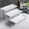 Gibson Elite Gracious Dining 3-Tier Serving Display Stand, Rectangular White