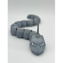 Flexi 3D Printed Onix 24 Inch Toy Statue Flexible Articulated Fidget Hand Painted Statue Snake Figurine