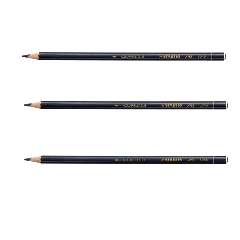 3x Stabilo-All Pencils, Black (Black)