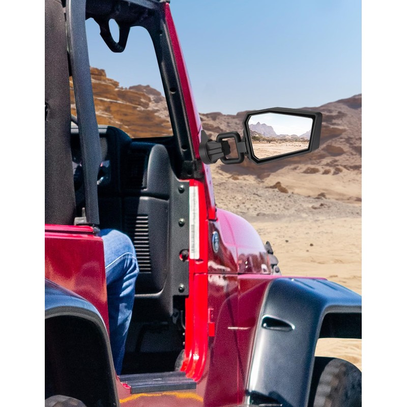 JOYTUTUS Mirrors Doors Off Compatible with 1997-2018 Wrangler TJ JK
