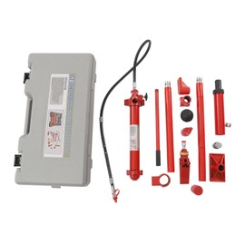 RustyVioum 12 Ton Hydraulic Jack Body Frame, Heavy Duty Auto Body Frame Repair Tool Kit, Porta Power Hydraulic Jack Lift Ram for Automotive Car Truck Heavy Equipment Repair, Red