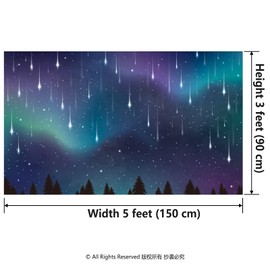 Decor365 Fabric Aurora Borealis Backdrop Northern Nights Party Decoration Celestial Theme Universe Galaxy Birhtday Party Decor Wedding Baby Shower Anniversary Photo Backgound