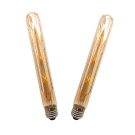 ZRJIA E27 T30 225mm Decorative LED Bulb Vintage Retro Industrial Antique Edison E27 T30 6W 600lm 2700K Warm White 360° 230V, No Flicker, Not Dimmable (Pack of 2)