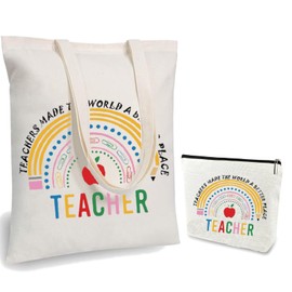 2 Pack Teacher Gifts for Women,Teacher Appreciation Gifts,Teacher Christmas Gifts,Teacher Tote Bags,Graduation Gifts for Teachers,Thank You Gifts for Teacher