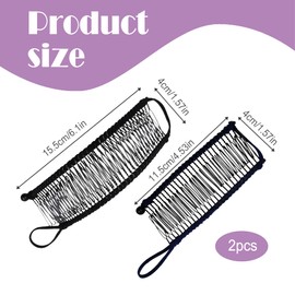 2PCS Banana Hair Clip Non-Slip Adjustable Vintage Banana Clip Ponytail Holder Banana Hair Clip Tool Stretchy Hair Combs No Crease Hair Clips Elastic Hairpin Banana Clip for Naturally Curly Hair