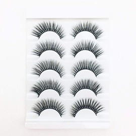 False Eyelashes, 3D Faux Eyelashes Natural Long Looking Fake Eyelashes,Reusable Handmade Soft Lashes Pack for Makeup Eyelashes Extension (Natural Look)