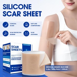 Láminas de silicona para cicatrices, cinta de silicona de grado médico (rollo de 4 x 152 cm - 1,5 m), ideal para cicatrices quirúrgicas, cesáreas, abdominoplastias, quemaduras y acné.