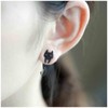 Aneneiceera Boho Cat Ear Jacket Earrings Black Cat Earrings Tiny