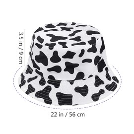 VALICLUD Bucket Hat Reversible Packable Black White Cow Printed Fishing Hat for Men Women, black / white