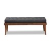 Baxton Studio Benches, One Size, Charcoal/Walnut