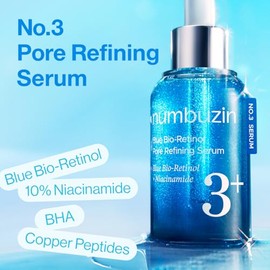 numbuzin No.3 Serum  Blue Retinol Pore Refining Serum  Pore Tightening, Firming, Anti-Aging, Korean Skincare  Niacinamide, Peptide, Salicylic Acid... 
