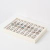Ausalivan Stackable Jewelry Organizer Tray For Drawers,White Leather Small Earring