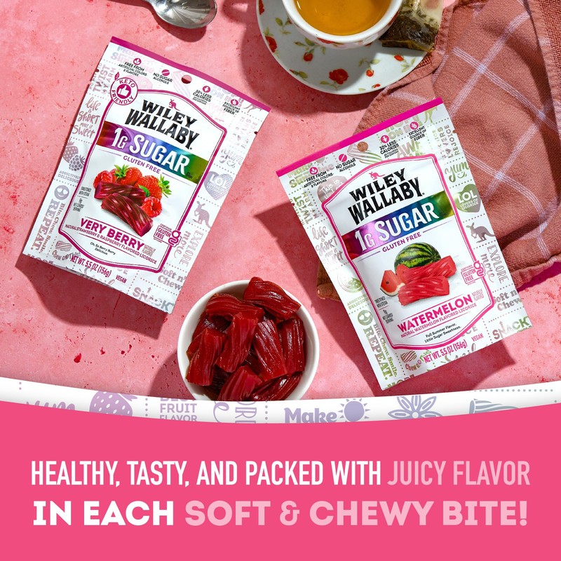 Wiley Wallaby Low Sugar Gluten Free Licorice | Soft Chewy
