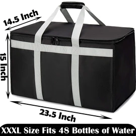 DERABY Insulated Delivery Bag Carrier XXXL 23"x15"x14" Commercial Grade