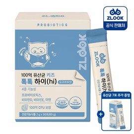 Jirug 10 Billion Lactobacillus Kids Tok Tok Hi 1 pack (30 packs) + 7 packs given away / 지룩 100억 유산균 키즈 톡톡하이 1개 (30포)+7포 증정