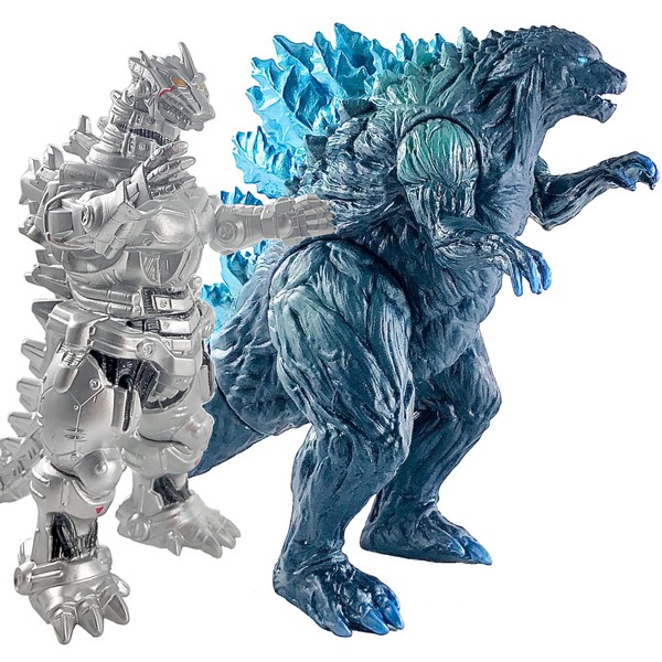 TwCare Set of 2 Mecha Godzilla Earth MechaGodzilla Kiryu Toys, Kaiju Universe Action Figures King of The Monsters Movable Joints Movie Series Soft Vinyl, Travel Bag