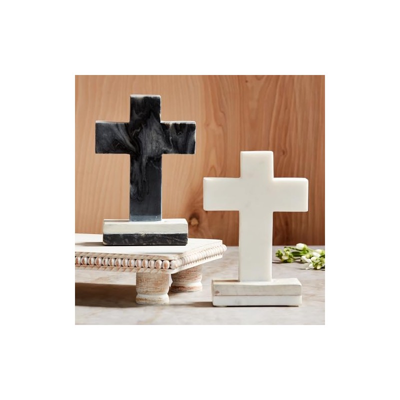THINGS REMEMBERED Gray Marble and Wood Cross