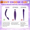 Purple Braids Ponytail 26" Pre Braided Hair for Halloween Costume