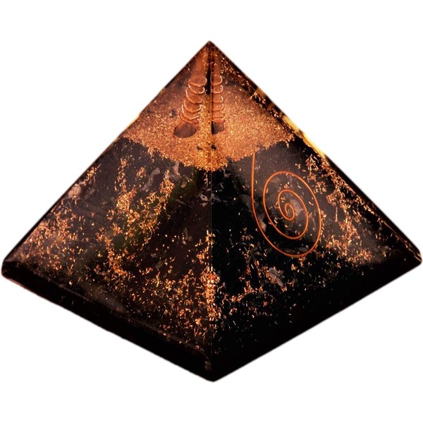 Purpledip Black Tourmaline Orgone Pyramid: Good Luck Healing Charm, Divine Spiritual Crystal Stone (11344)