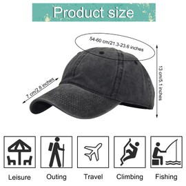 Outink 4 Pack Distressed Baseball Cap Adjustable Twill Vintage Washed Blanks Baseball Hat Plain Retro Dad Hat for Men Women (4Pack-Multicolor 3)