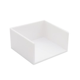 AxeWoodz White Sticky Notes Holder, 3x3 Inch Memo Holder, Sticky Notes Cube Dispenser, PS Notepad Organizer for Home and Office Desk Organization