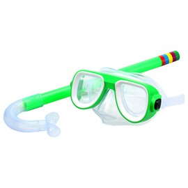 Children's snorkeling Scuba Snorkeling Maske Swimming Goggles Glasses with dry Snorkels Tube Equipment Non-Toxic Diving Gear 3-8 Years-Green