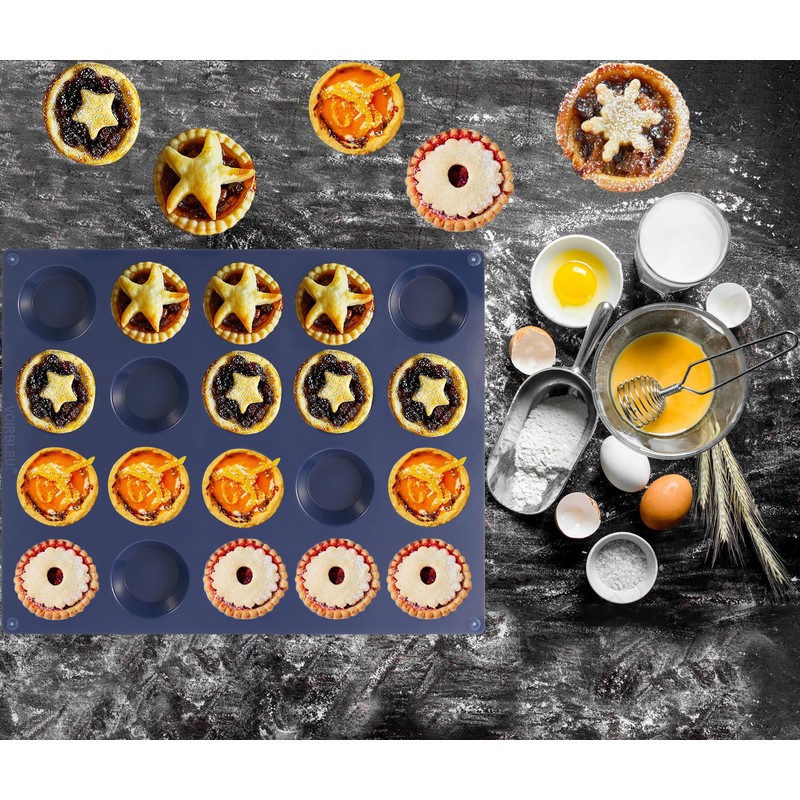 VOIRBLEU Silicone Tart Mold for Baking, Mini Tart Pan, 2