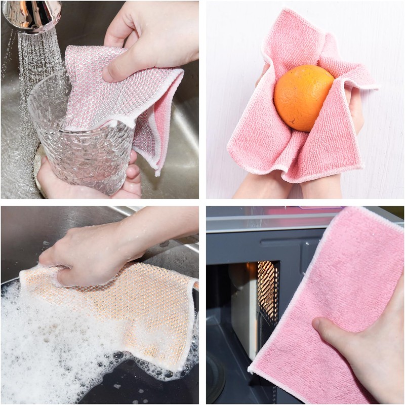 5 Pcs Non-Scratch Wire Dishcloth Multipurpose Wire Dishwashing Rag for