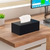 AITEE Acrylic Tissue Box Cover: Black Rectangle Tissue Holder Napkin