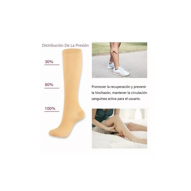 2 Pares Medias Calcetas De Compresión Circulation Venosa