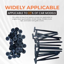 Nylon Universal Cable Tie Buckle, Heavy Duty Self-Locking Zip Ties Holder with Pin & Button Design, UV Resistant Black Zip ties for Car Daily Repair (100PCS)