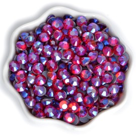 2880 piezas SS6 Siam AB Hotfix diamantes de imitación redondos con parte trasera plana de vidrio de diamantes de imitación para manualidades, uñas, cara, ropa, zapatos, bolsas, bricolaje