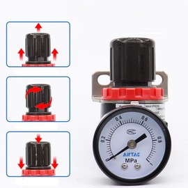 Air Compressor Pressure Regulator Airtac AR2000 1/4'' PT with Bracket and Gauge 0-1MPa Adjustable