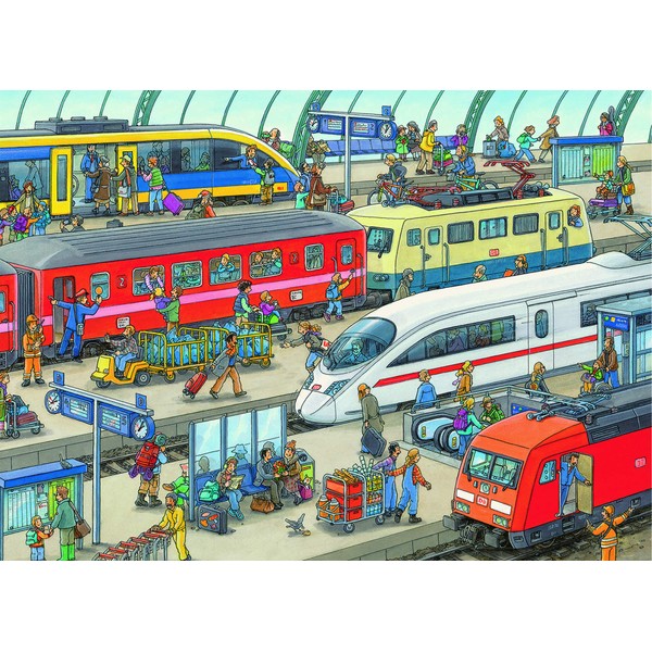Ravensburger Railway Station 60 Piece Jigsaw Puzzle for Kids – Every Piece is Unique, Pieces Fit Together Perfectly