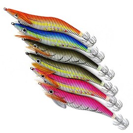 Kmucutie Squid jigs Shrimp Lures Luminous Squid jig Hook Tail Glow in Dark (Mixed Color B)