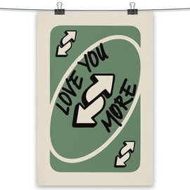 Cute Sage Green Arrow Playing Card Wall Decor Trendy Romantic 'Love You More' Couple Canvas Wall Art Vintage Aesthetic Picture Print for Apartment Bedroom Bathroom Office 12x16inch Unframed