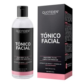 🌹💧 Quotidien Tónico Facial con Agua de Rosas + Vitamina B5 + Niacinamida | 350 ml – Hidratante & Antimanchas ✨🌿