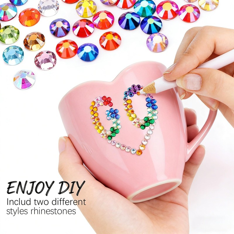 Flatback Rhinestones 10000PCS, 20 Colors 3mm Resin Gems for Nail