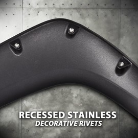 G-PLUS Fender Flares Compatible with Chevy Silverado 1500 2007-2013/Silverado 2500HD 3500HD 2007-2014 Fleetside 78.0"/97.6" Long Bed Textured Pocket Riveted Protector Wheel Cover Trim Guards 4pcs