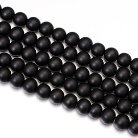 Asingeloo Gorgeous 10mm Matte Onyx Black Agate Natural Gemstone for Jewelry Making Energy Stone Healing Power Stone