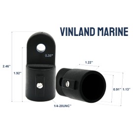 Vinland Marine Nylon Cover Cap Eye End for 7/8" Tubes, Nylon Bimini Top Fittings Hardware, Bimini top Eye end, Bimini Frame Replacement Parts, Boat Awning Cover Cap, Boat Canopy Hardware