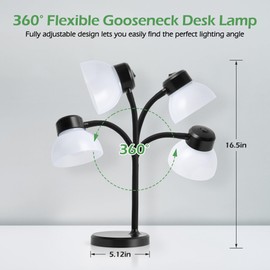 Desk Lamps for Home Office,Small LED Reading Lamp,5000K Eye-Care Desk Light
