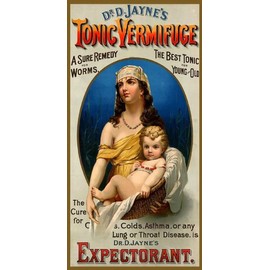 Tonic Vermifuge Remedy Worms Cold Asthma Lung Throat Expectorant Mother and Child Vintage Poster REPRO ON Canvas
