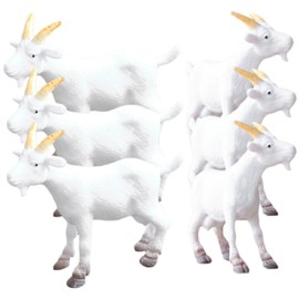 FRCOLOR 6Pcs Small Goat Figurines Realistic PVC Goat Statues for Home Garden Decor for Indoor and Outdoor Use for DIY Landscaping Collecting